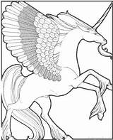 Coloring Unicorn Pages Realistic Rainbow Printable Pegasus Detailed Colouring Book Animal Sheets Print Unicorns Horse Drawing Kids Color Mystical Adults sketch template