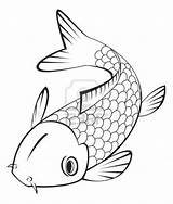 Fish Koi Drawing Coloring Line Japanese Drawings Water Pages Clipart Easy Simple Chinese Lineart Goldfish Cliparts Collection Clip Paintingvalley Print sketch template