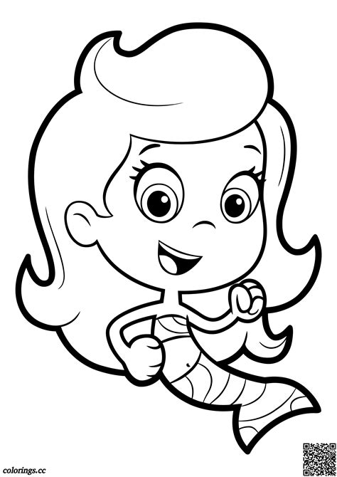 guppy girl molly coloring pages guppies  bubbles coloring pages