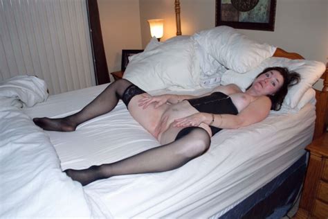 mature brunette wife hotel room tied stockings blindfolded bdsm mature porn photo