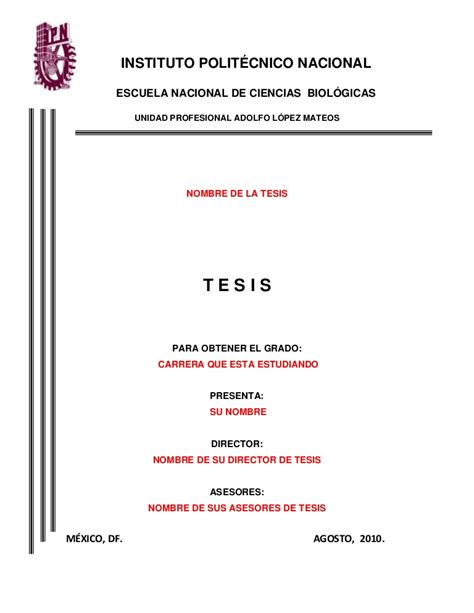 Portada De Tesis