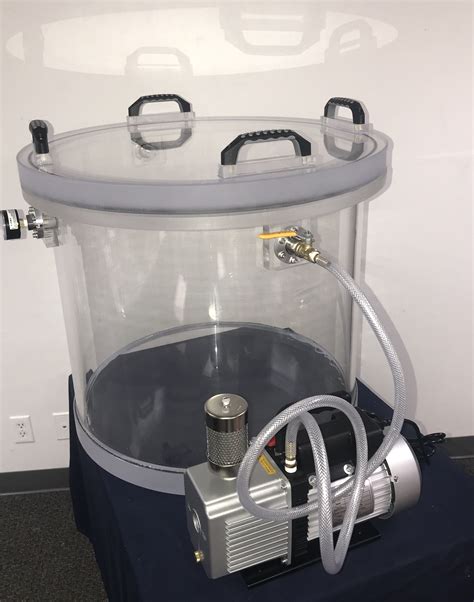 vacuum chamber  pump system front loading acrylic chamber   cube  cfm oil  dry