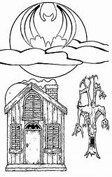 Coloring Haunted Halloween House Pages Kids Ghost Popular Printable Witches Houses Coloringhome sketch template