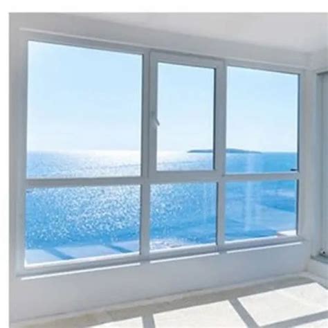 white plain upvc glass casement window thickness  glass    mm  rs square feet