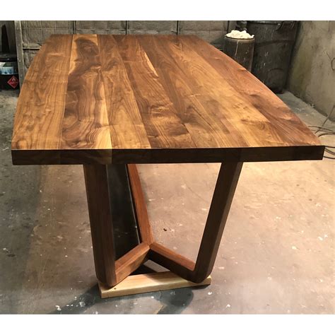 contemporary walnut dining table mortise tenon