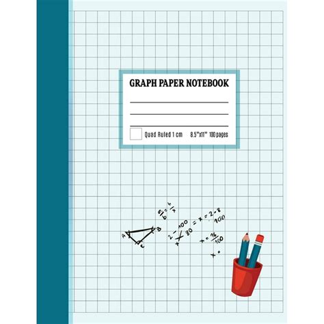 graph paper notebook  cm coordinate paper squared graphing