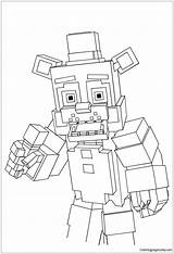 Minecraft Pages Freddy Coloring Color Print sketch template