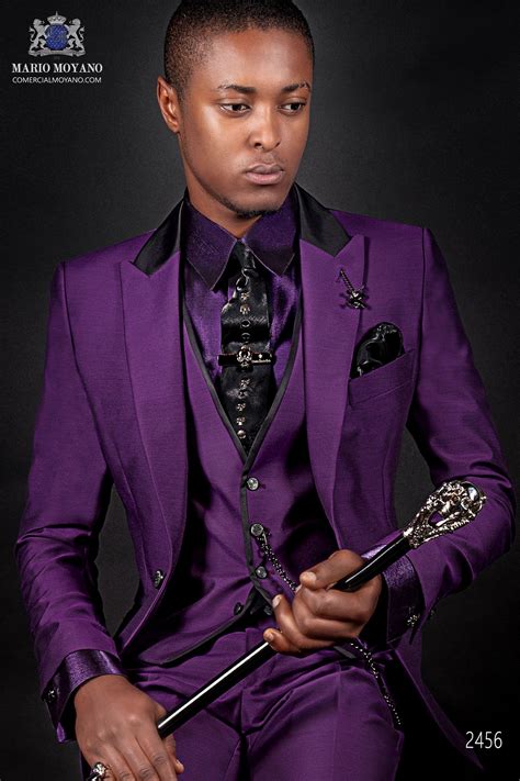 Traje De Moda Morado 2456 Mario Moyano Purple Suits Men Dress Suits
