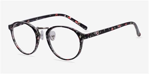 small chillax round red and floral frame glasses for women eyebuydirect