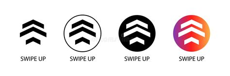 set  swipe  symbols collection signs swipe   black  gradient color stock vector