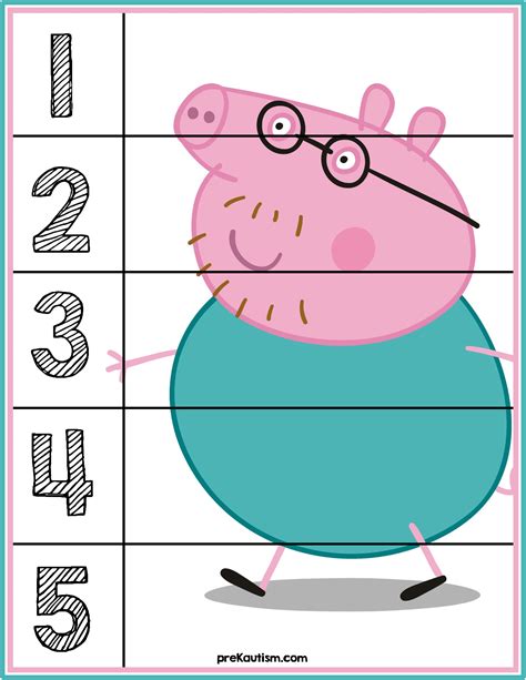 educational materials peppa pig number puzzle  preschool
