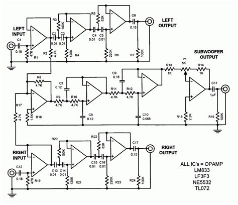subwoofer filter circuit electroschematicscom
