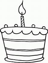 Cake Birthday Printable Coloring Candle Popular sketch template