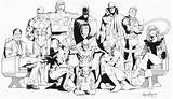 Coloring Justice League Drawing sketch template