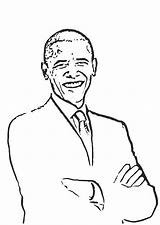 Obama Barack Coloring President Pages Large sketch template