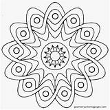 Coloring Pages Mandala Kids Easy Geometric Printable Star Sheets Color Choose Board Print Flower sketch template