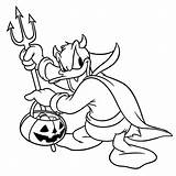 Halloween Disney Coloring Pages Donald Devil Duck Color Kids Printable Print Teens Books Size Mickey Printables Sheet Mouse sketch template