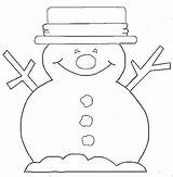 Snowman Northpolechristmas Outline sketch template