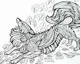 Coloring Beasts Fantastic Thunderbird Frank Adult Doodle Colouring Printable Fox Red Zen sketch template