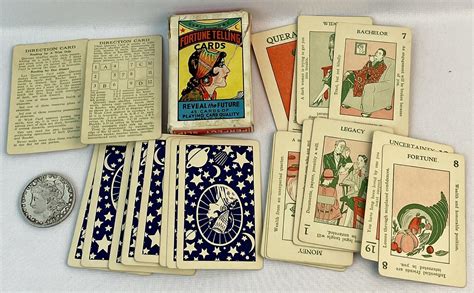 lot vintage pre  gypsy lore fortune telling cards  box