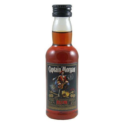 captain morgans  miniature rum cl bottle   glass