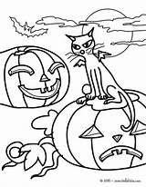 Coloring Cat Pages Winged Pumpkins Print Color Cats Pumpkin Halloween Hellokids Getcolorings Getdrawings sketch template