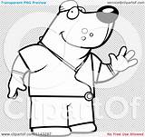 Coloring Doctor Scrubs Bear Clipart Surgeon Pages Vector Cartoon Surgery Thoman Cory Outlined Getcolorings sketch template