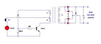 identify diagram  electronic stun gun circuit