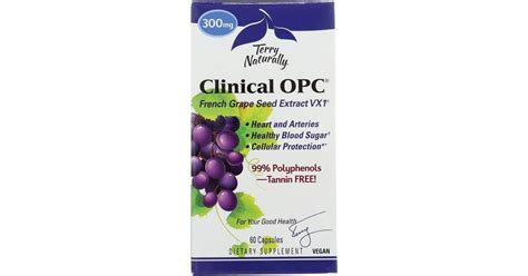 terry naturally clinical opc french grape seed extract vx  mg