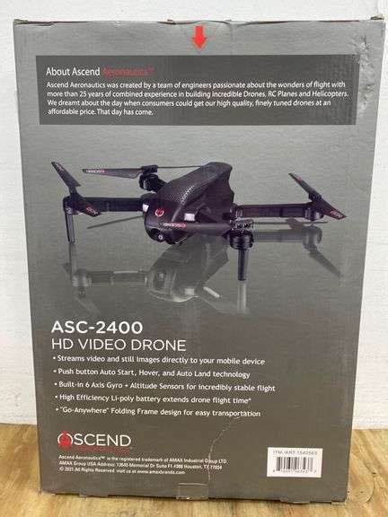 ascend aeronautics asc  hd video drone  lil dusty  auctions  estate services