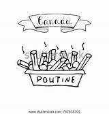 Gravy Poutine Coloring Template Pages Sketch Icon sketch template