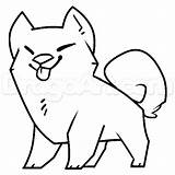 Shiba Inu Drawing Drawings Draw Step Paintingvalley Dragoart sketch template