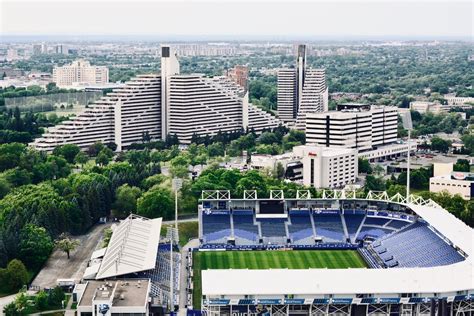 aerial view  stadium  stock photo