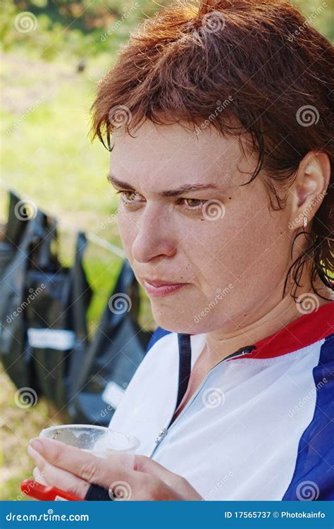sportswomen portrait stock image image  victory