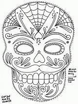 Coloring Pages Muertos Dia Los Kids Skull Dead Popular sketch template