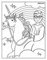 Rbg Feminist Ginsburg Ruth Riveter Bader Angelou Notorious Sheknows Adults Getdrawings Riding sketch template