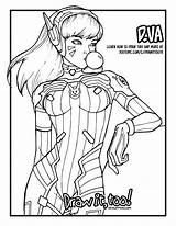 Va Overwatch Drawing Draw Coloring Dva Too Tutorial Drawittoo sketch template