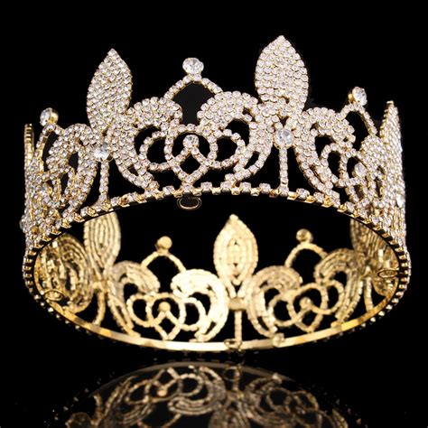buy floral full crown rhinestone crystal tiara
