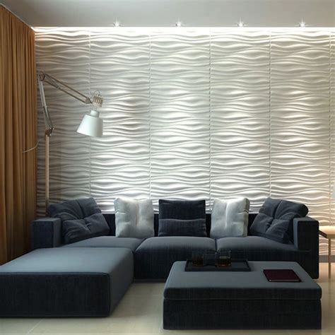 wall wave tile plant fiber panel  white set    sqft wall tiles living room