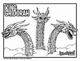 Ghidorah Godzilla Monsters Too Coloringhome Mecha Template Drawittoo Divyajanani sketch template