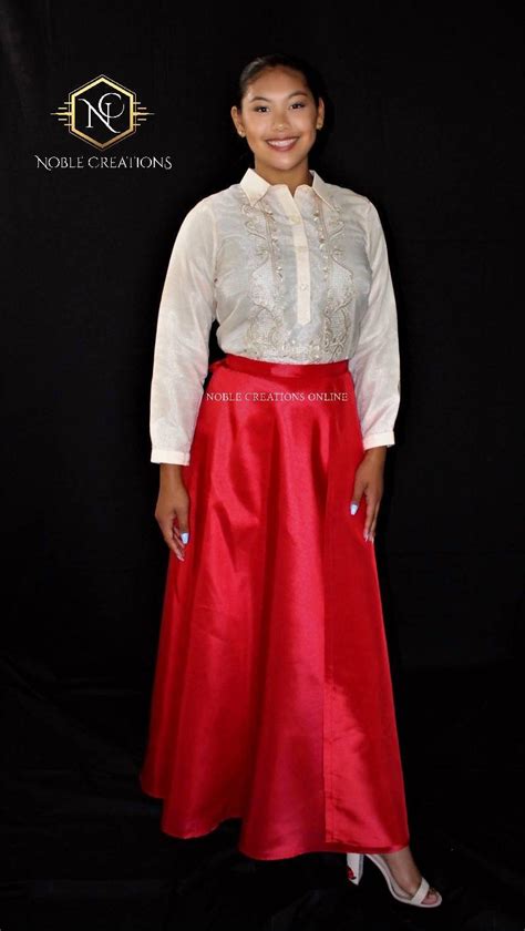 modern filipiniana blouse and skirt