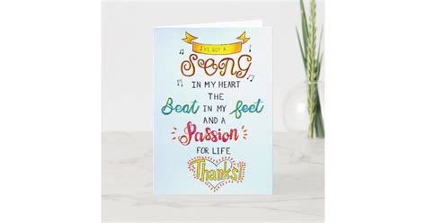 Inspirational And Motivational Cards Singing Thanks Thank You Card