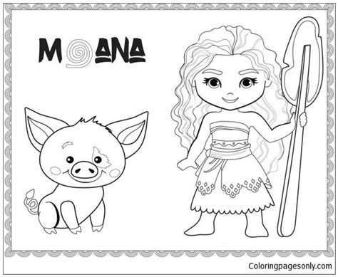 baby moana  pig coloring page  printable coloring pages