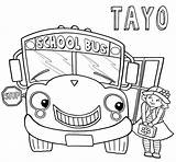Coloring Tayo Pages Bus Little Popular sketch template