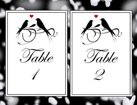 printable table numbers wedding table numbers printable love