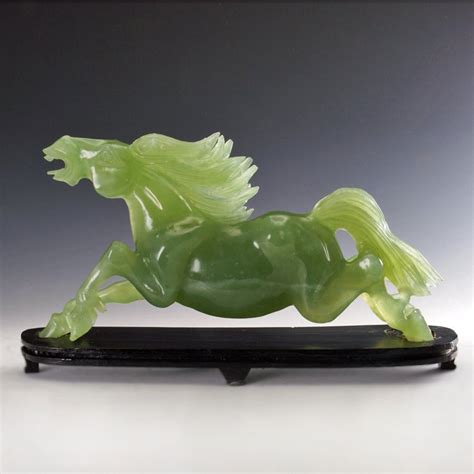 jade sculpture   horse china mid  century catawiki