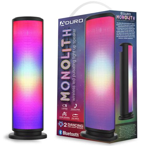 aduro led bluetooth speaker  pulsating lights wireless color changing portable outdoor