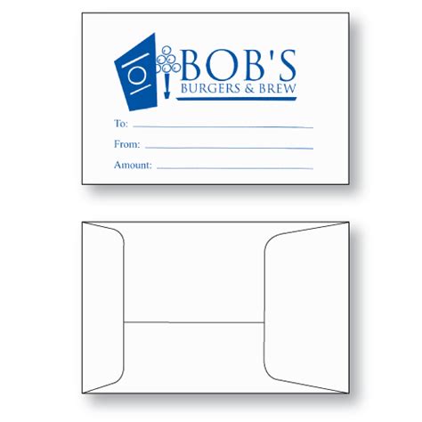 gift card envelope template  master template