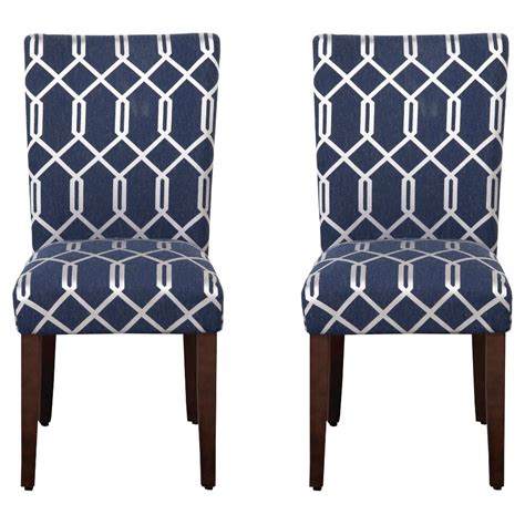 set of 2 parson dining chair wood navy lattice homepop in 2021