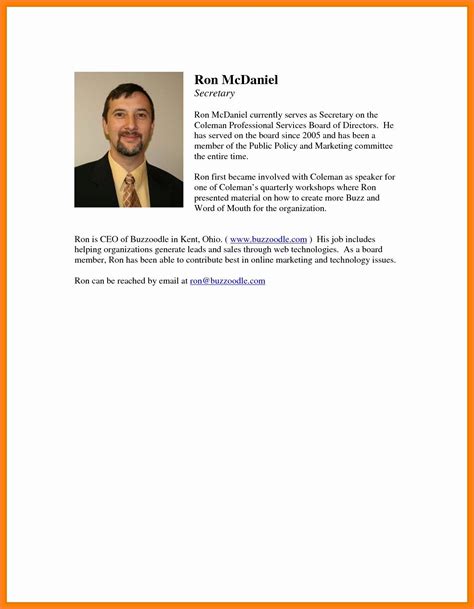 professional bio template word luxury professional biography template